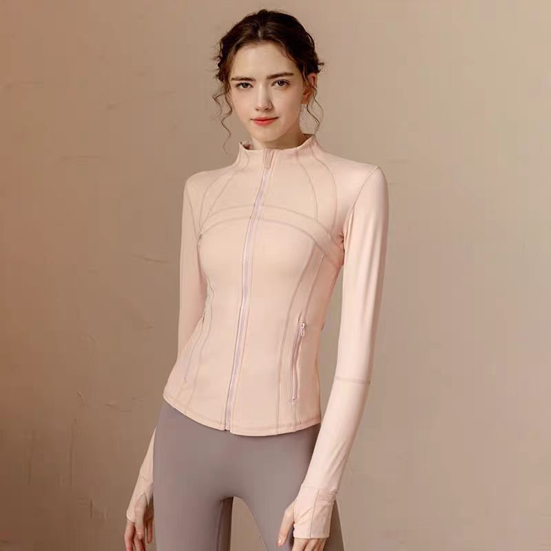 52. Fitness and sports quick-drying slim fit brushed long-sleeved yoga top by Lululemon