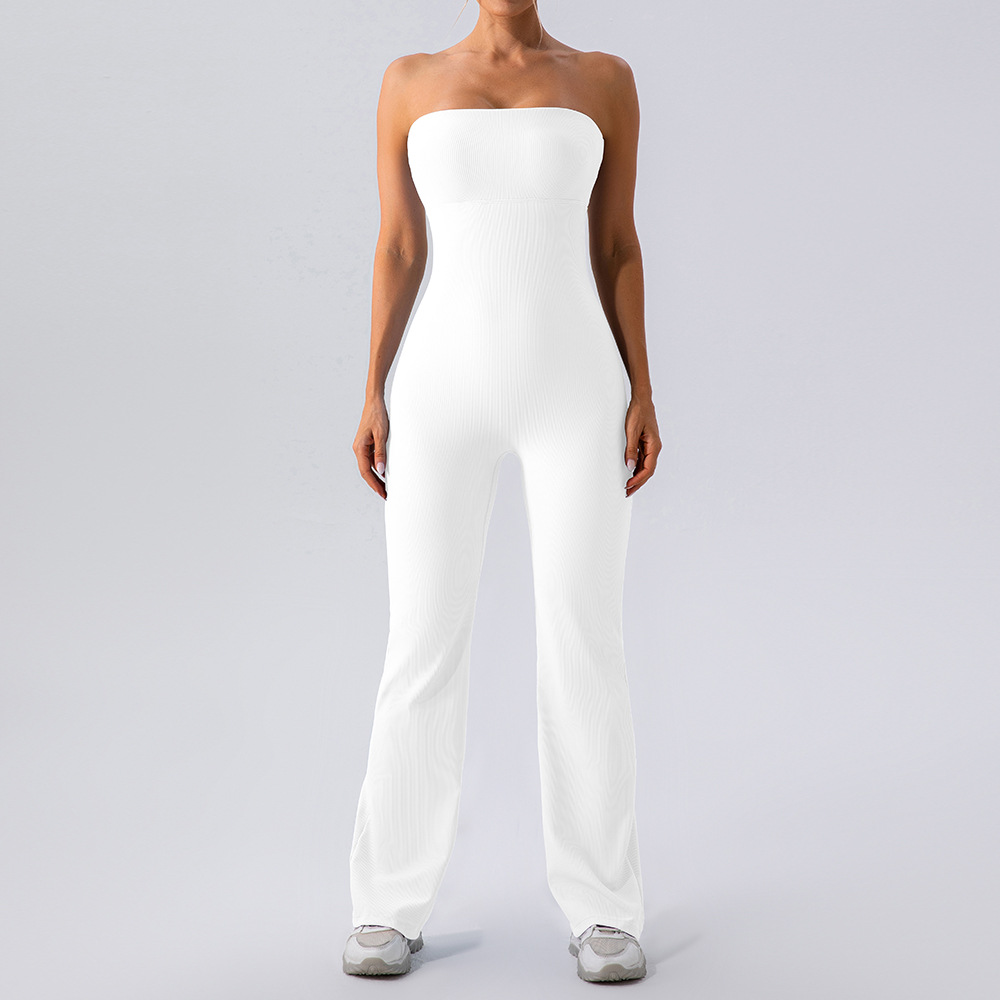 57. European and American dance sport fitness hip-lifting bell-bottom jumpsuit