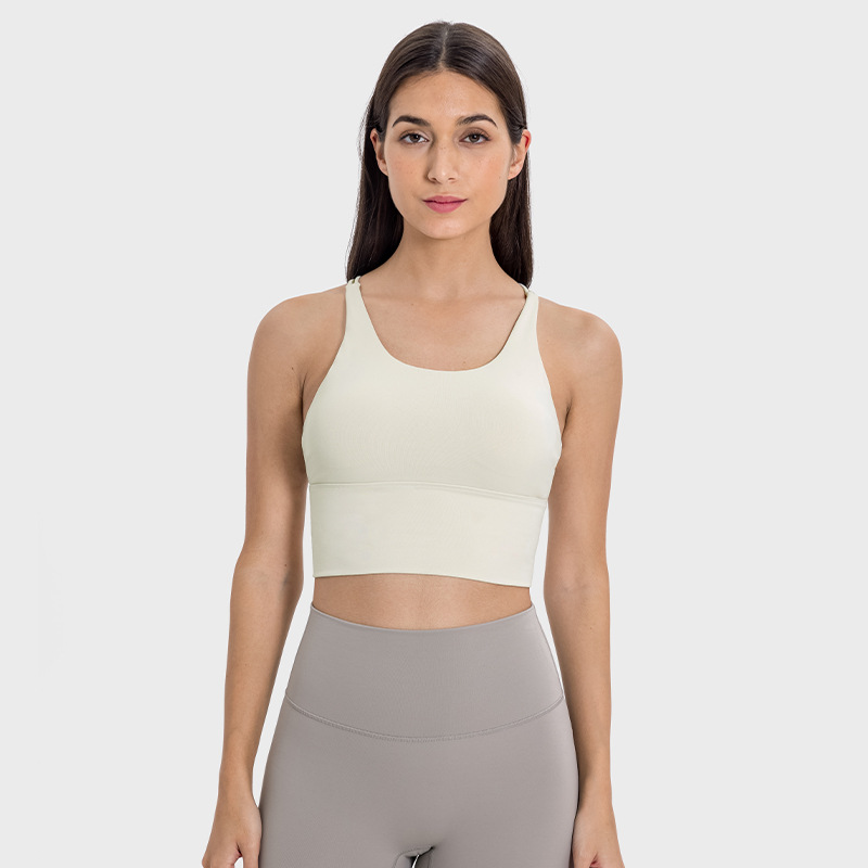 19. Strappy sports bra with lace-up back;