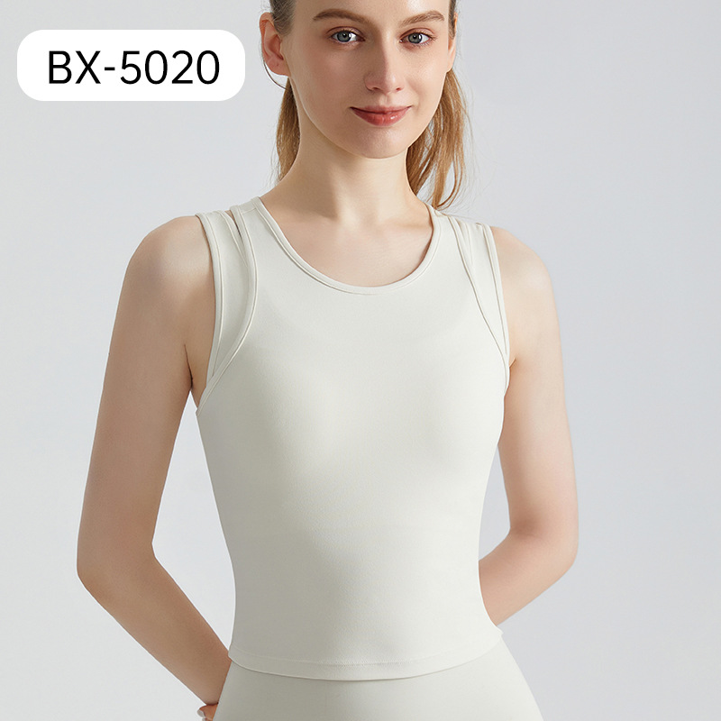 33. New Summer Sports Top for Women, Wearable Outerwear, with Side Support, Padded Bra, Full Cup, Push-up Yoga Fitness Vest