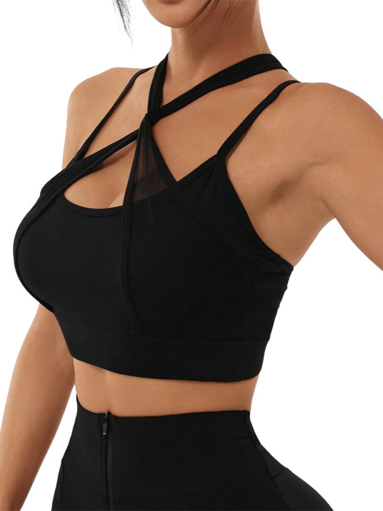 32. Cross-back sports bra, shockproof, wire-free, comfortable women's underwear