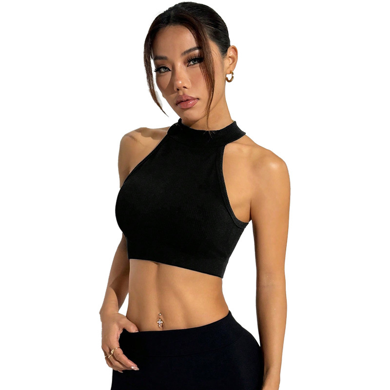 39. Supported padded sports bra, round neck yoga vest, plus size fitness top, running bra, wearable as outerwear, training bra