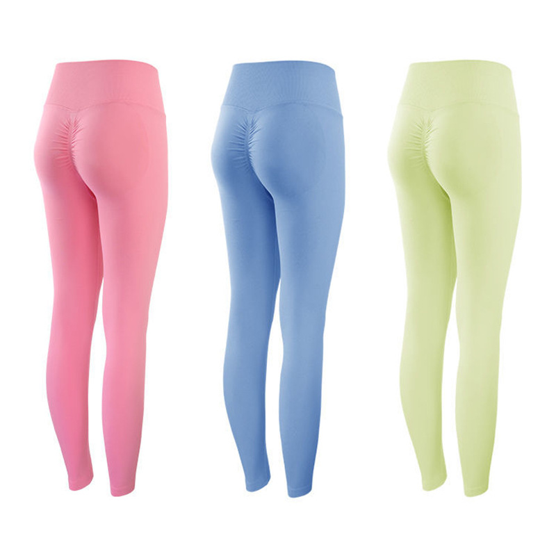 88. Seamless T-stitched high-waisted slimming and butt-lifting yoga pants for women