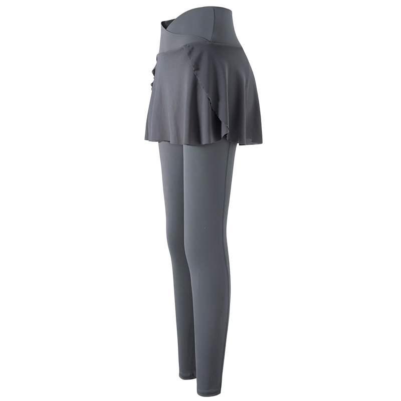 101. Two-piece look yoga mesh skirt pants, high-waisted athletic leggings