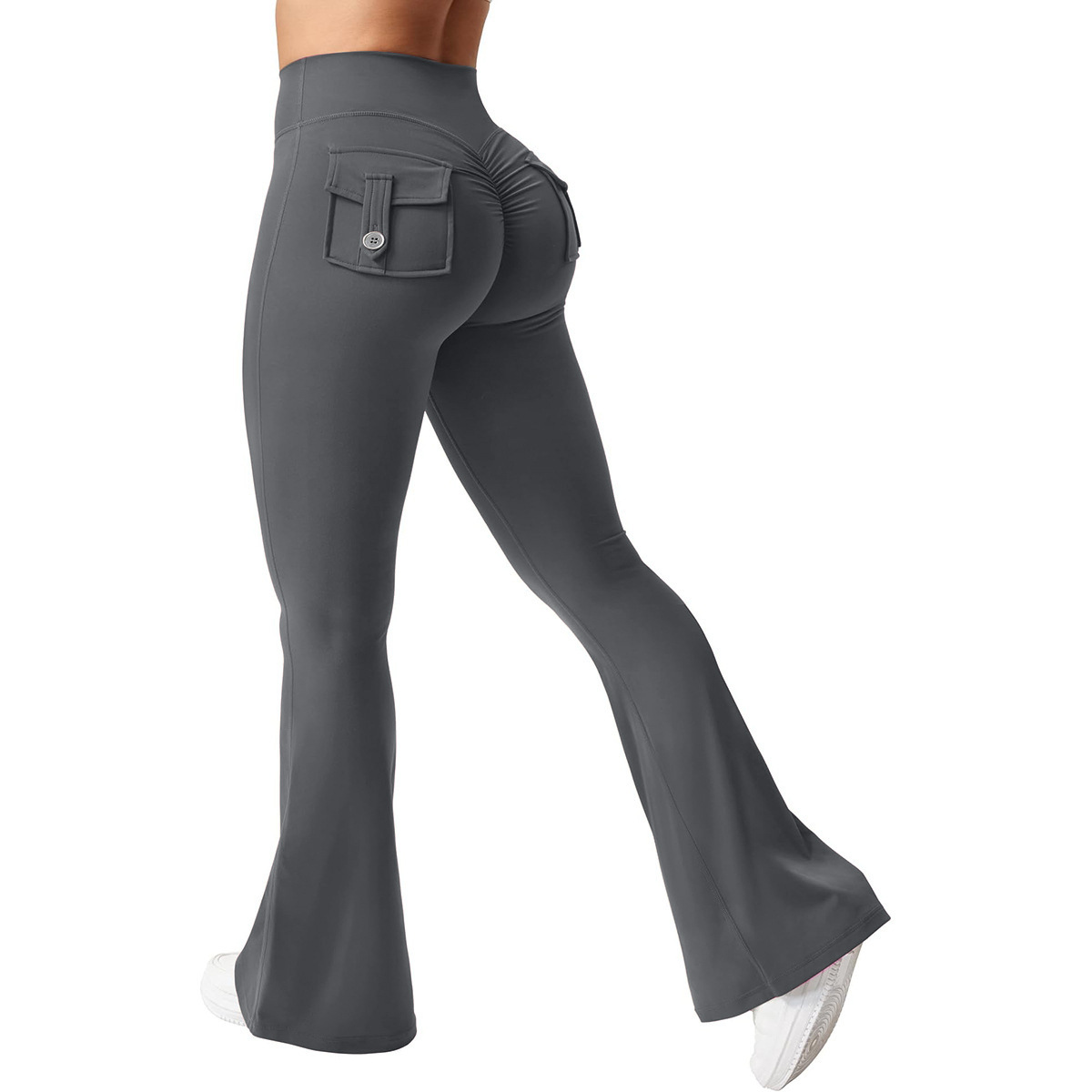 102. Elastic, seamless, flared yoga pants with quick-drying fabric.
