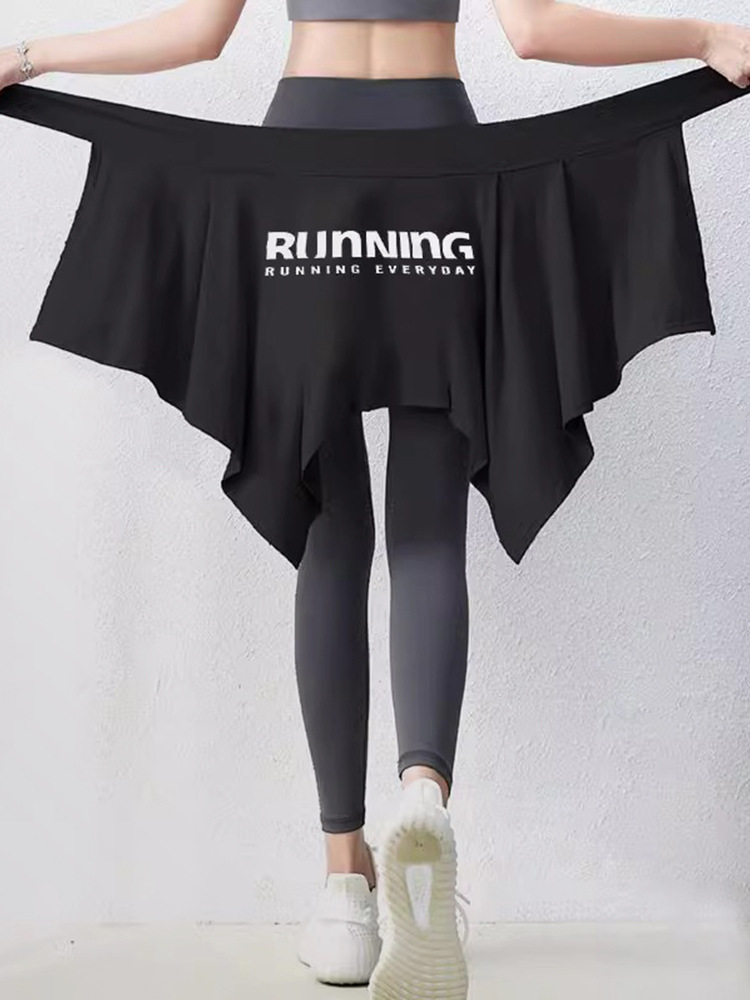 105. Yoga hip-covering skirt cover, running exercise, anti-embarrassment outer skirt flap.