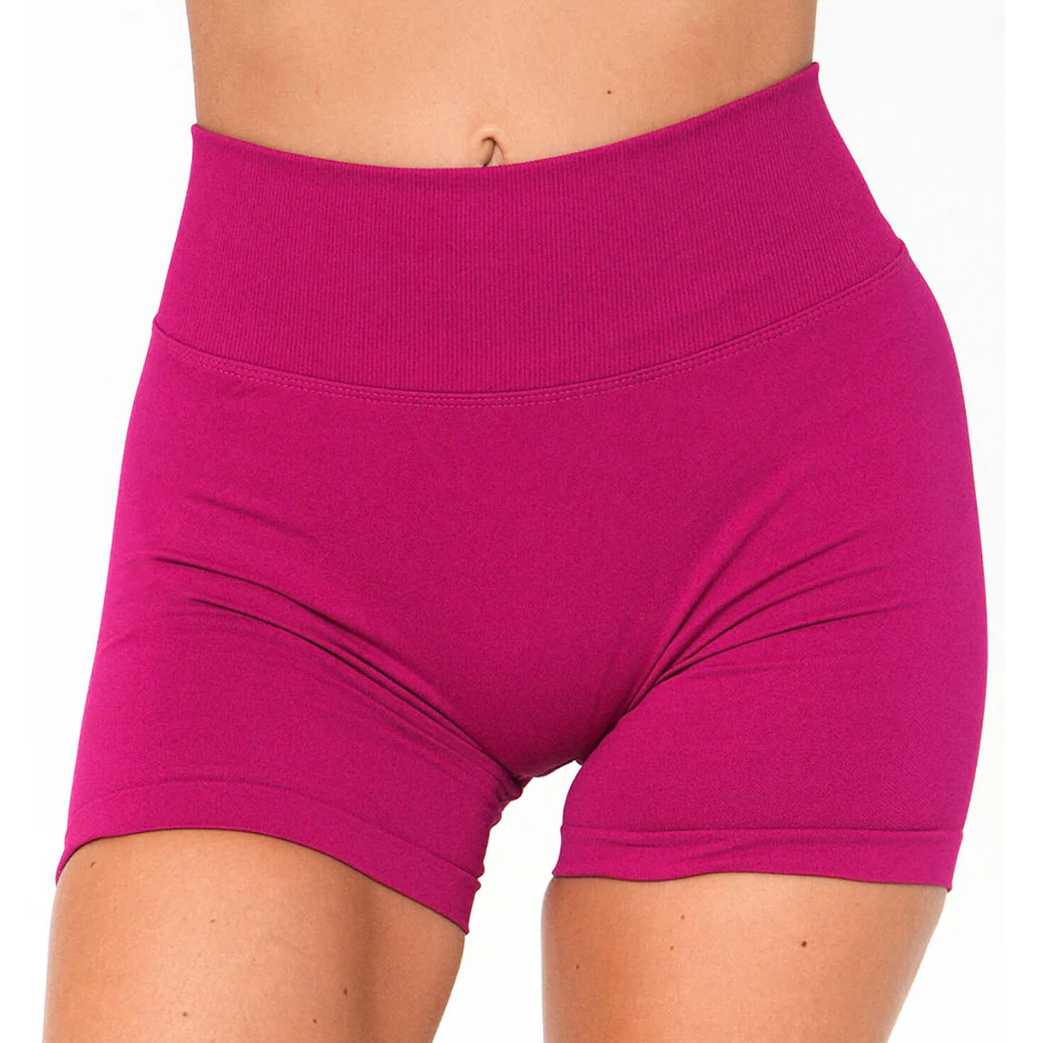 155. Tight-fitting, high-stretch fitness shorts with a V-shaped back waistband