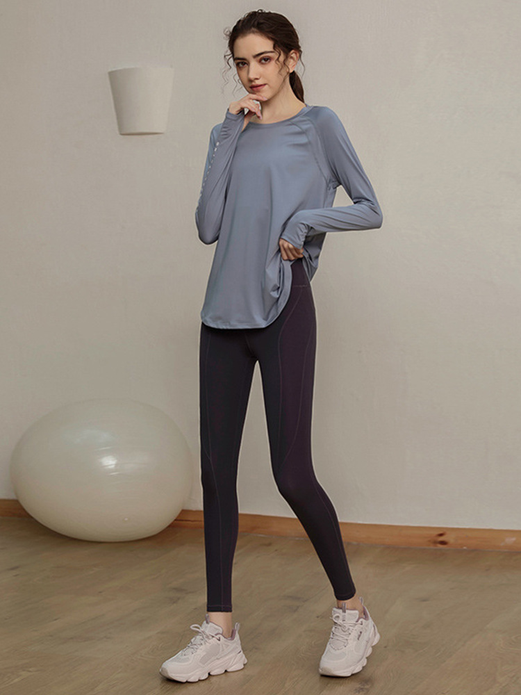 232. Loose-fitting, quick-drying women's long-sleeved sports top/T-shirt/yoga wear