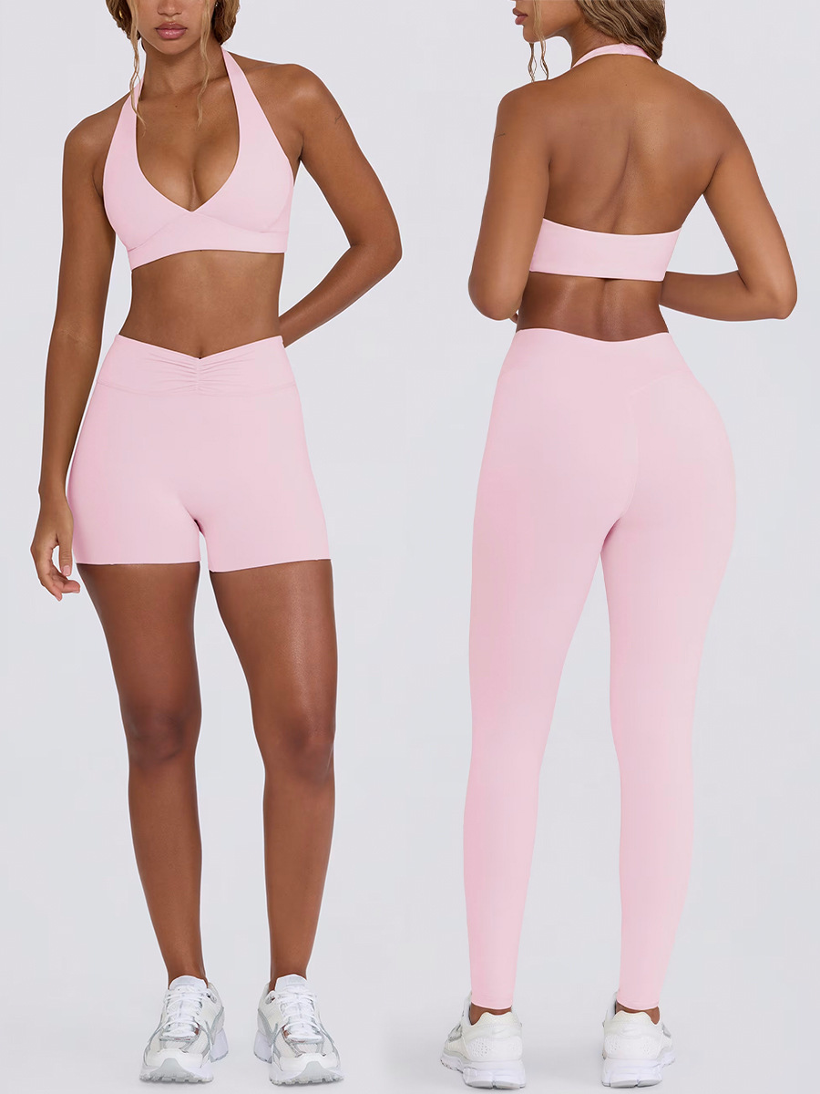 319. Tummy-tucking, slimming running and fitness shorts with built-in bra pads.