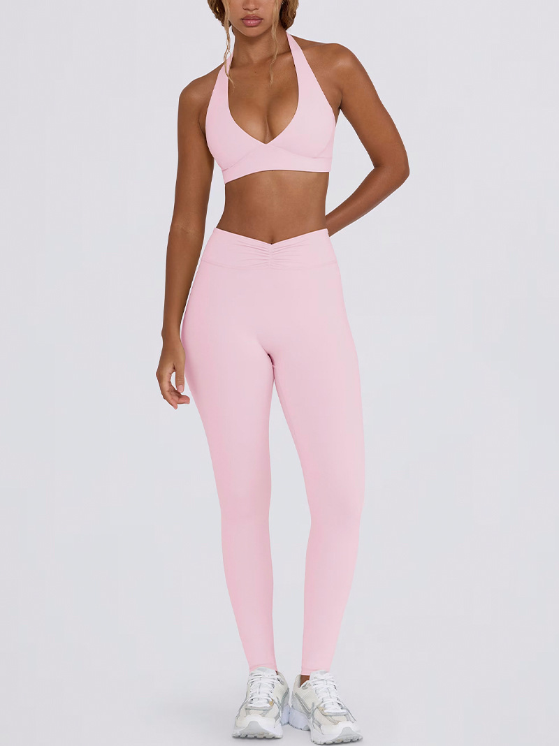 363. Running & Fitness Shorts with Halter-Neck Sports Bra